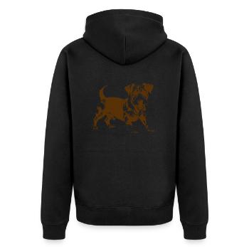 Jack Russell Terrier Reinrassiger Hund - Unisex Premium Bio Zip Hoodie - Schwarz - Hinten - Nico (187cm)