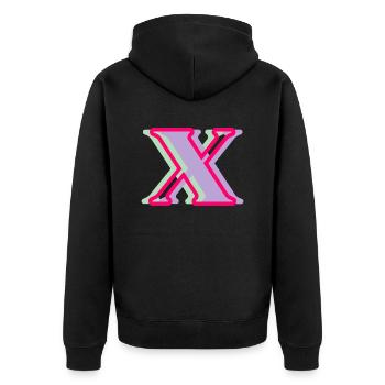 Multicolored letter x - Unisex Premium Organic Zip Hoodie - black - Back - Nico (187cm)