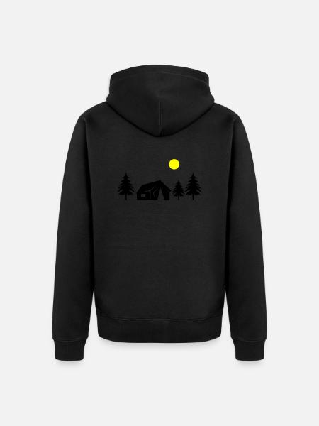 hut in the forest - Unisex Premium Organic Zip Hoodie - black