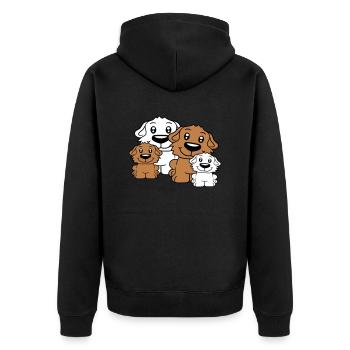Chiens Famille Enfants Parents Mère Père Papa Maman - Veste à capuche bio Premium Unisexe - noir - Dos - Nico (187cm)