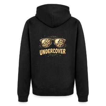 Undercover Speech - Funny Costume with Sun Bril - Unisex Premium Organic Zip Hoodie - black - Back - Nico (187cm)