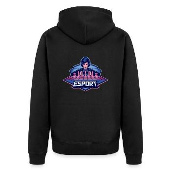 Queen Chess Pieces Sketch eSport game - Unisex Premium Organic Zip Hoodie - black - Back - Nico (187cm)