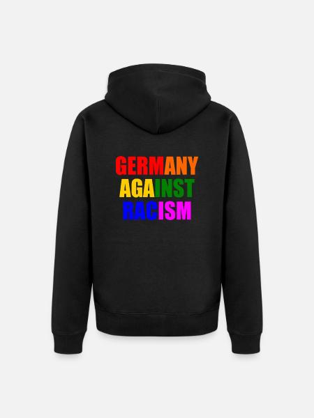 Germany against racism - Unisex Premium Organic Zip Hoodie - black