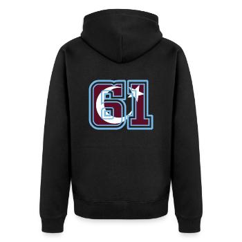 Trabzon - Unisex Premium Bio Zip Hoodie - Schwarz - Hinten - Nico (187cm)