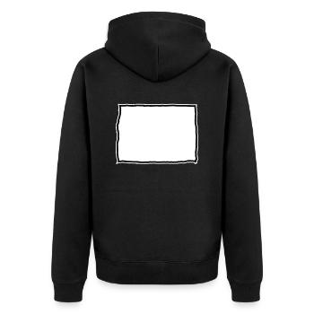 Badge nominatif sous forme de tableau - Veste à capuche bio Premium Unisexe - noir - Dos - Nico (187cm)