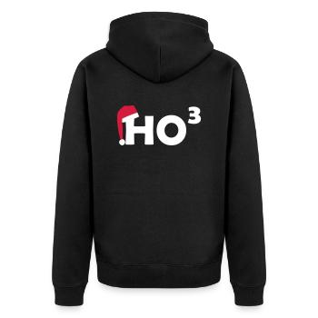 Christmas Ho HOHOHO high 3 - Unisex Premium Organic Zip Hoodie - black - Back - Nico (187cm)