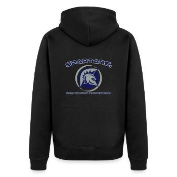 spartans - Unisex Premium Organic Zip Hoodie - black - Back - Nico (187cm)
