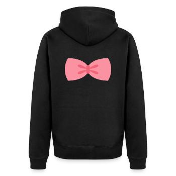 Schleife - Unisex Premium Bio Zip Hoodie - Schwarz - Hinten - Nico (187cm)
