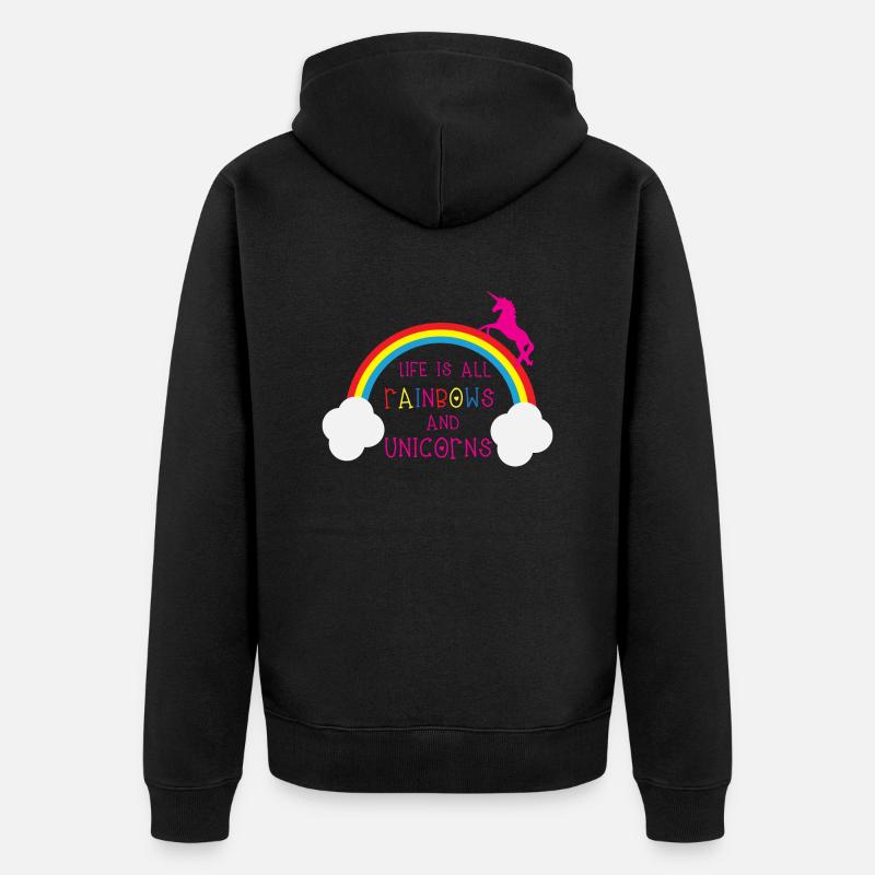 Rainbows & Unicorns - Veste à capuche bio Premium Unisexe - noir