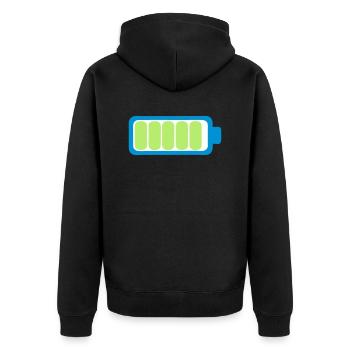 battery charge battery full icon 17 1 - Unisex Premium Organic Zip Hoodie - black - Back - Nico (187cm)