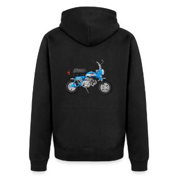 Monkey Z50A DE | candy sapphire blue - Unisex Premium Organic Zip Hoodie - black - Back - Nico (187cm)