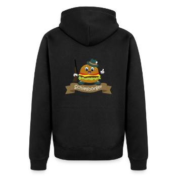 Schießbörger Schützenfest Motiv - Unisex Premium Bio Zip Hoodie - Schwarz - Hinten - Nico (187cm)