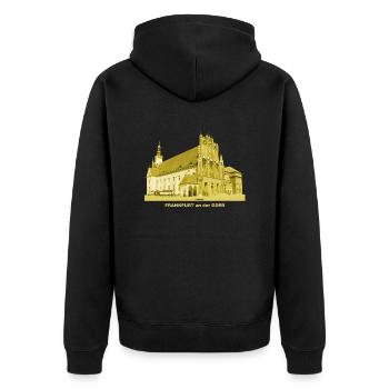 Frankfurt Oder Rathaus Brandenburg Gotik - Unisex Premium Bio Zip Hoodie - Schwarz - Hinten - Nico (187cm)