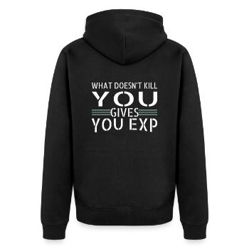 gamers cool mouse retrogaming birthday geek - Unisex Premium Organic Zip Hoodie - black - Back - Nico (187cm)