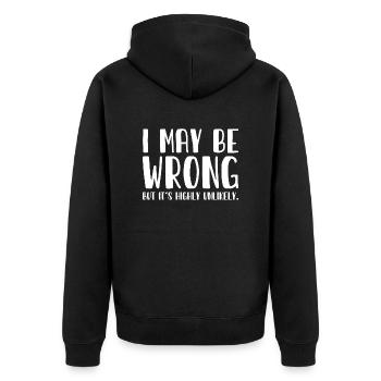 Je suis là, mais c’est un crime. - Veste à capuche bio Premium Unisexe - noir - Dos - Nico (187cm)