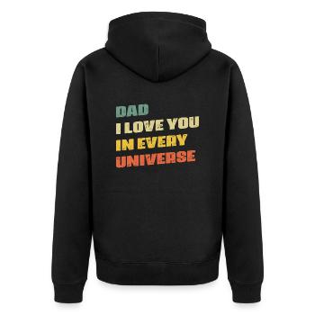 dad i love you in every universe - Veste à capuche bio Premium Unisexe - noir - Dos - Nico (187cm)