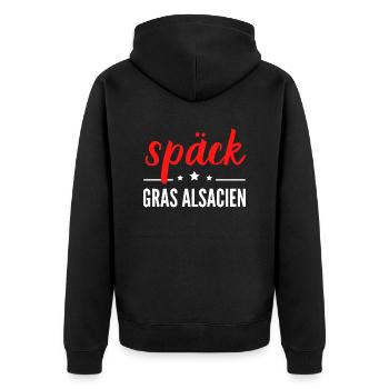 späck gras alsacien - Veste à capuche bio Premium Unisexe - noir - Dos - Nico (187cm)