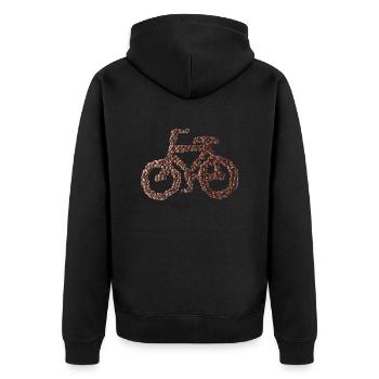 Vélo en grains de café Drôle de buveur de café - Veste à capuche bio Premium Unisexe - noir - Dos - Nico (187cm)