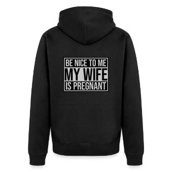 ma femme est enceinte - Veste à capuche bio Premium Unisexe - noir - Dos - Nico (187cm)