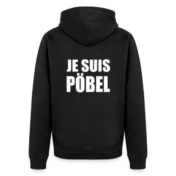 Je Suis Pöbel - Unisex Premium Bio Zip Hoodie - Schwarz - Hinten - Nico (187cm)