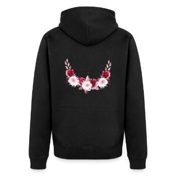 Couronne de fleurs personnalisée - Veste à capuche bio Premium Unisexe - noir - Dos - Nico (187cm)