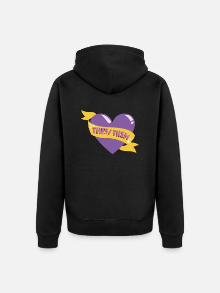 They Them Pronounce - Unisex Premium Organic Zip Hoodie - black