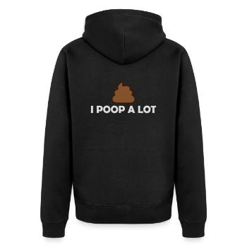 I poop a lot - Unisex Premium Organic Zip Hoodie - black - Back - Nico (187cm)