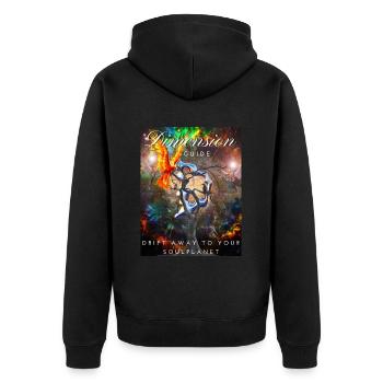 Dimension Guide - Unisex Premium Bio Zip Hoodie - Schwarz - Hinten - Nico (187cm)