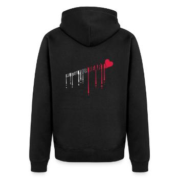 mr steal your heart - Unisex Premium Organic Zip Hoodie - black - Back - Nico (187cm)
