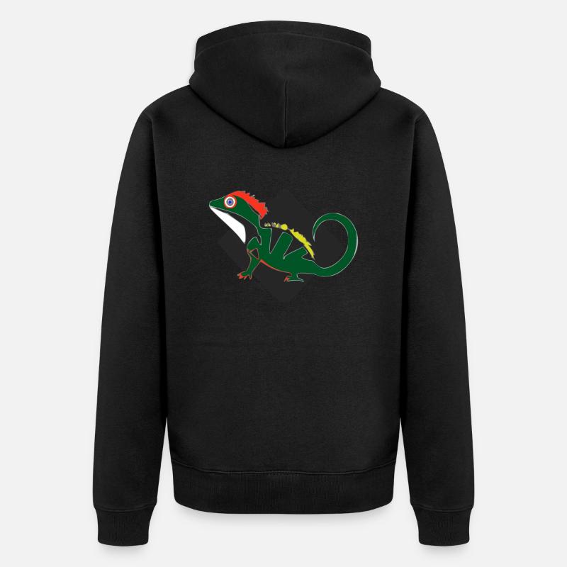 Le lézard - Veste à capuche bio Premium Unisexe - noir