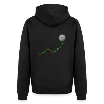 Vers la conception du t-shirt de la lune pour les investisseurs et les courtiers - Veste à capuche bio Premium Unisexe - noir - Dos - Nico (187cm)