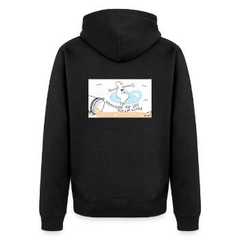 Niemandem auf den Schleim gehen. - Unisex Premium Bio Zip Hoodie - Schwarz - Hinten - Nico (187cm)