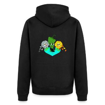 TEAR - Unisex Premium Organic Zip Hoodie - black - Back - Nico (187cm)