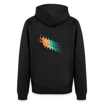 Vintage climbing - Unisex Premium Organic Zip Hoodie - black - Back - Nico (187cm)