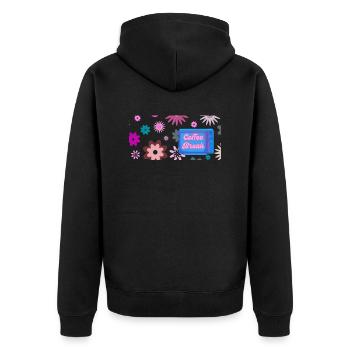 Coffee Break in the style of the 60s / Sweet sixties - Unisex Premium Organic Zip Hoodie - black - Back - Nico (187cm)