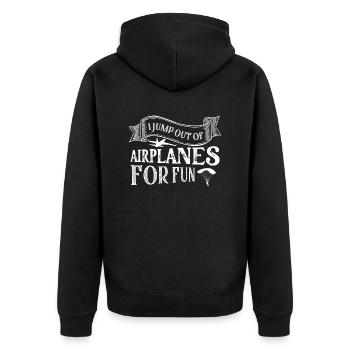 I Jump Out Of Airplanes For Fun Skydiver Skydiving - Unisex Premium Organic Zip Hoodie - black - Back - Nico (187cm)