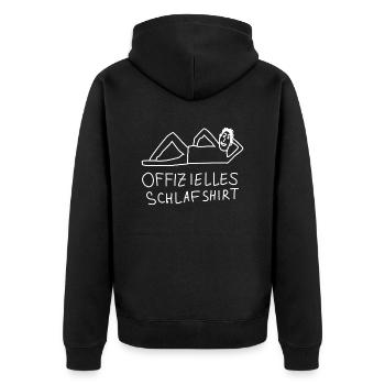 Offizieles Schlafshirt Strichmann - Unisex Premium Bio Zip Hoodie - Schwarz - Hinten - Nico (187cm)