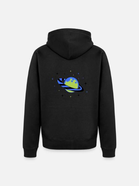 planet 02 - Unisex Premium Bio Zip Hoodie - Schwarz