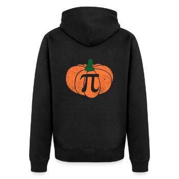 Distressed Pumpkin Pi Math Teacher Haloween - Unisex Premium Organic Zip Hoodie - black - Back - Nico (187cm)