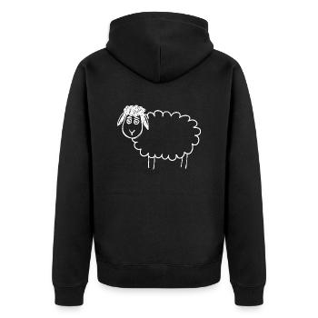 Schaf gekritzel Skizze - Unisex Premium Bio Zip Hoodie - Schwarz - Hinten - Nico (187cm)