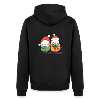 Christmas Buddies - Unisex Premium Organic Zip Hoodie - black - Back - Nico (187cm)