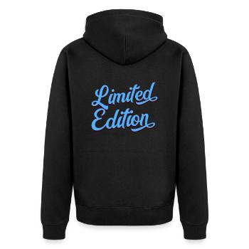 limited edition - Unisex Premium Organic Zip Hoodie - black - Back - Nico (187cm)