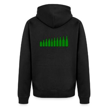 Bierflaschen - Unisex Premium Bio Zip Hoodie - Schwarz - Hinten - Nico (187cm)