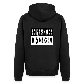 geschenk schäferhund spruch hund welpe tier humor - Unisex Premium Bio Zip Hoodie - Schwarz - Hinten - Nico (187cm)