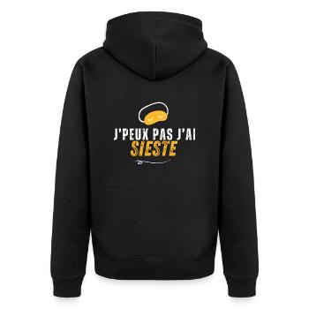 J'peux pas j'ai sieste - Veste à capuche bio Premium Unisexe - noir - Dos - Nico (187cm)