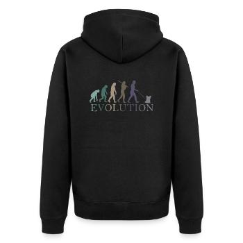 EVOLUTION Yorkshire Terrier - Unisex Premium Bio Zip Hoodie - Schwarz - Hinten - Nico (187cm)
