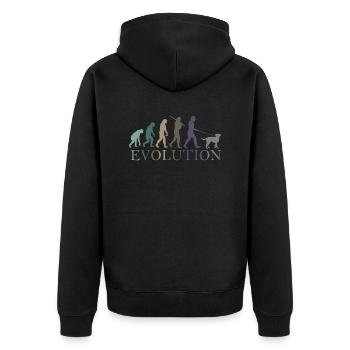 DOG EVOLUTION - Unisex Premium Organic Zip Hoodie - black - Back - Nico (187cm)