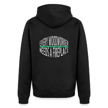 funny carpenter quotes lumberjack lumber - Unisex Premium Organic Zip Hoodie - black - Back - Nico (187cm)