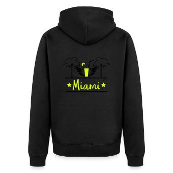 Miami - Veste à capuche bio Premium Unisexe - noir - Dos - Nico (187cm)