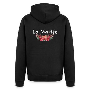 The Bride Flowers - Unisex Premium Organic Zip Hoodie - black - Back - Nico (187cm)